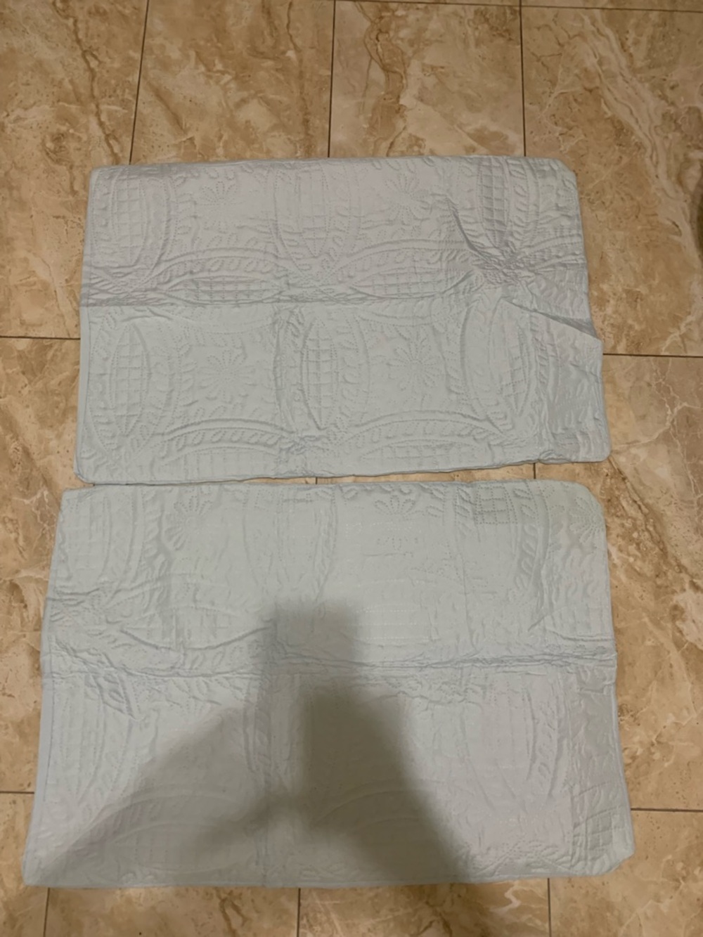 Light Blue Quilted standard pillow cases Pair